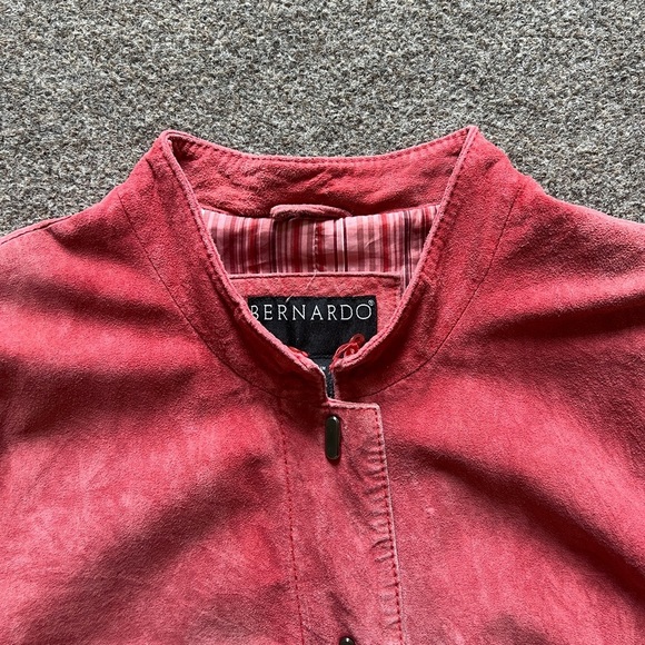 Bernardo Women's XL Pink Suede Genuine Leather Jacket Coat With Removable Collar - Picture 6 of 16